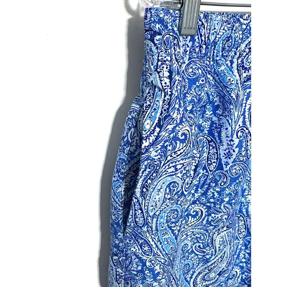 Con.Struct Swim Trunks Shorts Mens M Blue Paisley Preppy Resortwear Surf Beach